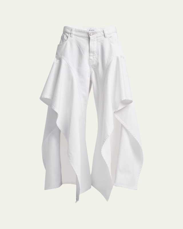 Ruffle Slit Jeans